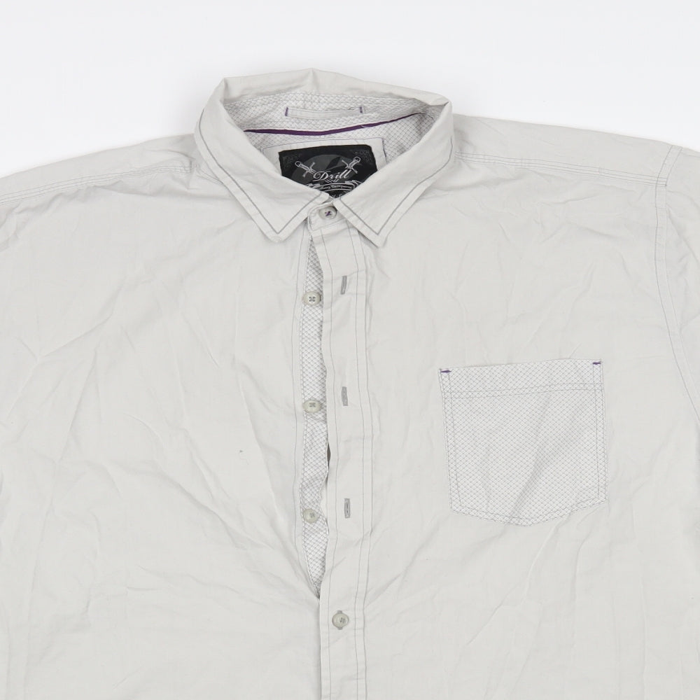 Drill Clothing Mens Grey    Button-Up Size XL