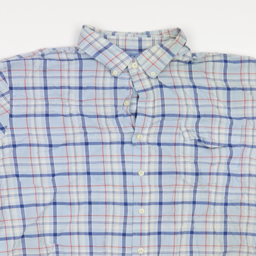 IZOD Mens Blue Check   Button-Up Size XL