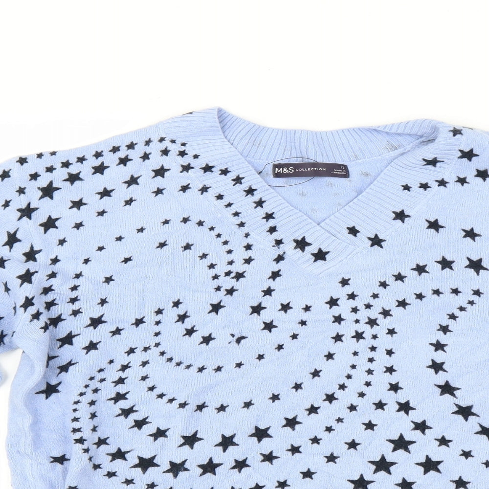 Marks and Spencer Womens Multicoloured   Pullover Jumper Size 12  - Star print