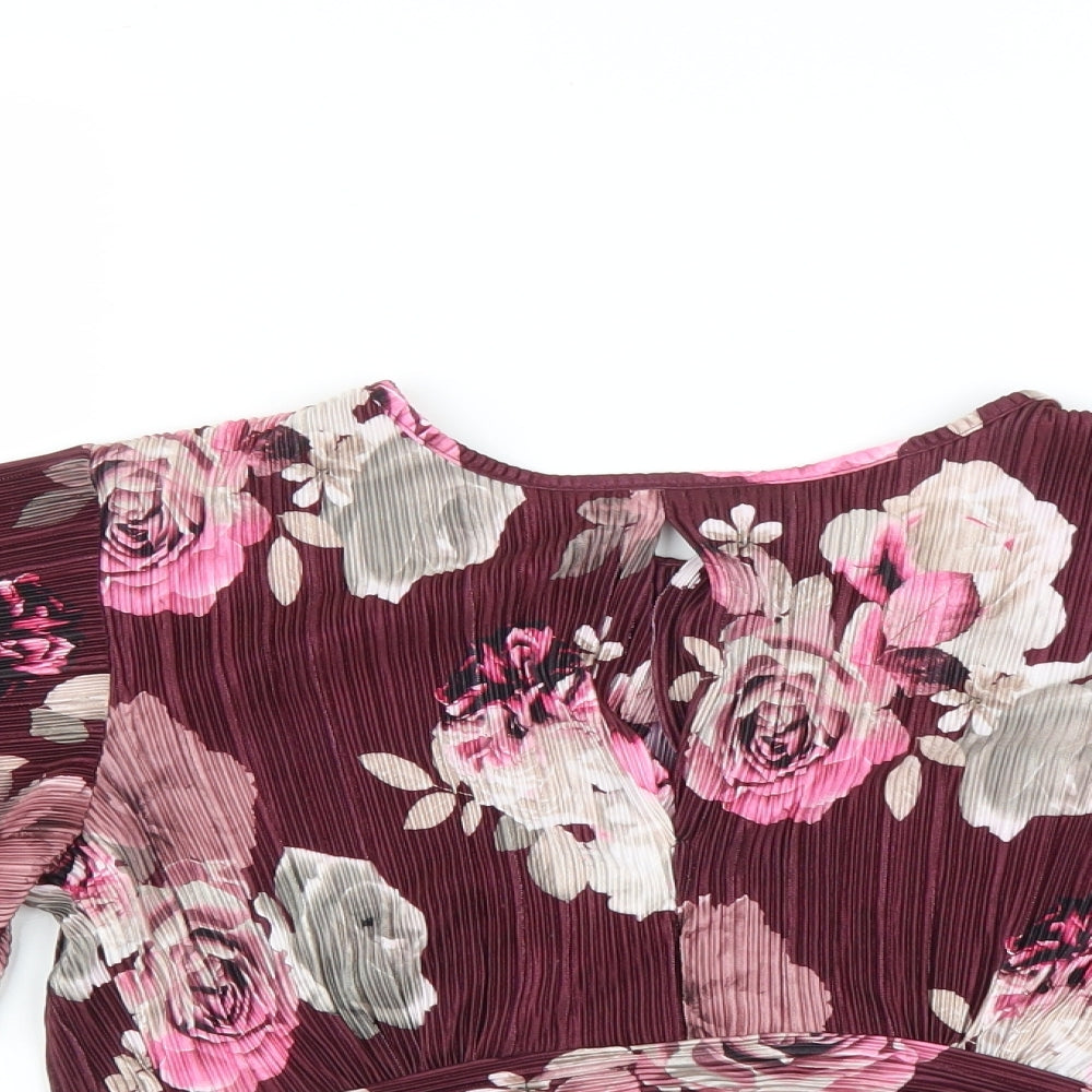 New Look Womens Purple Floral  Basic Blouse Size 8