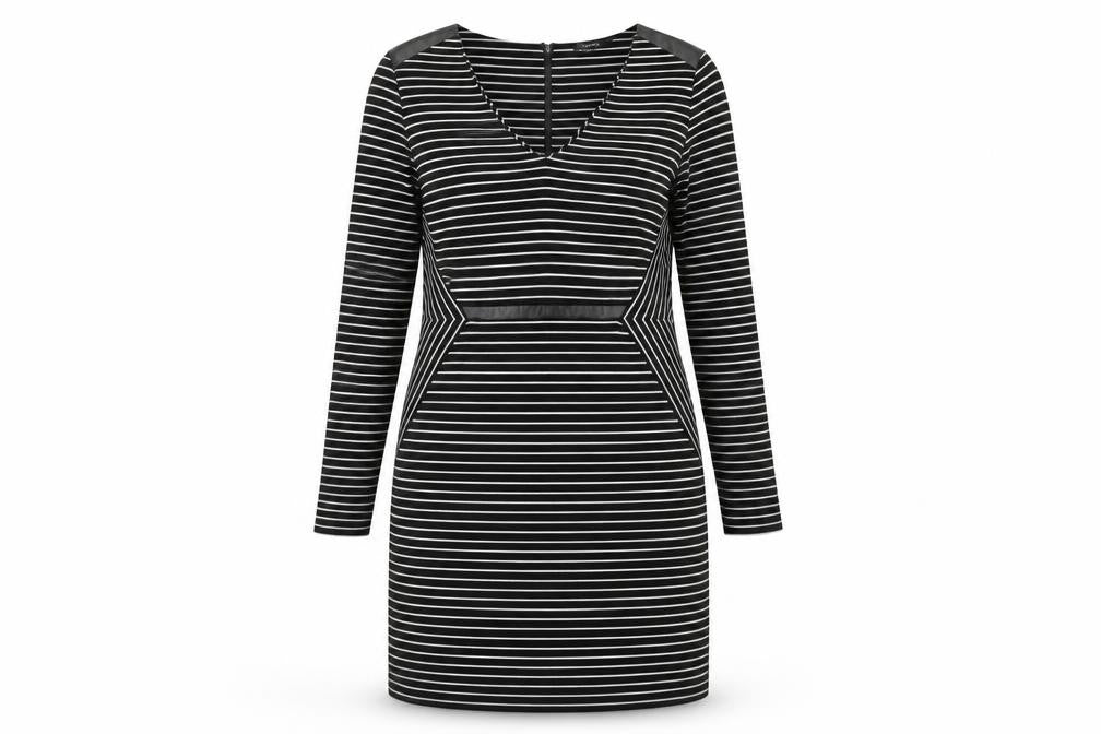 Front view of Autograph women’s multicoloured striped a-line, size UK 12