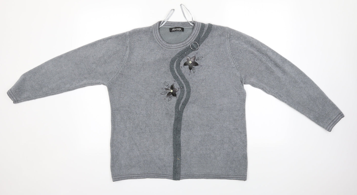 ALEXARA Womens Grey   Pullover Jumper Size XL