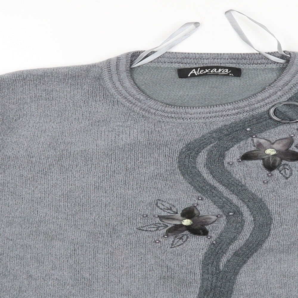 ALEXARA Womens Grey   Pullover Jumper Size XL