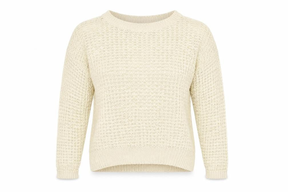 Front view of Papaya women’s beige jumper, size UK 14