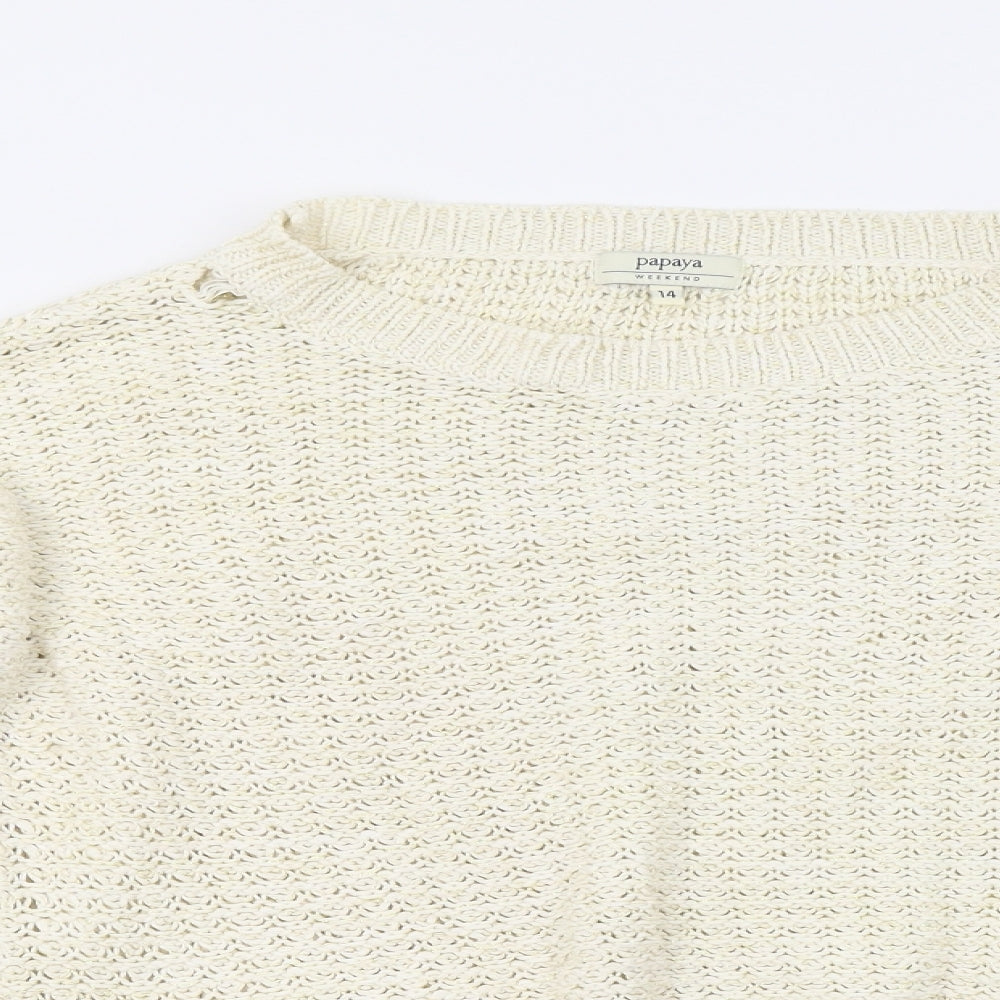 Papaya Womens Beige   Pullover Jumper Size 14