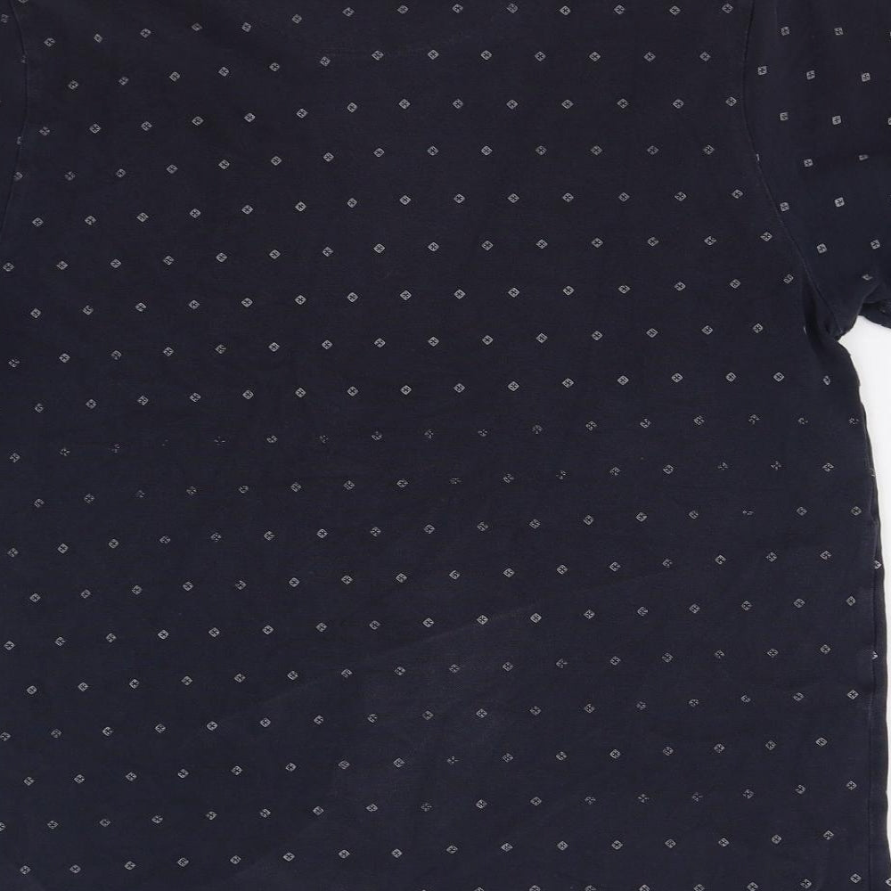Easy Mens Blue Geometric   Polo Size L