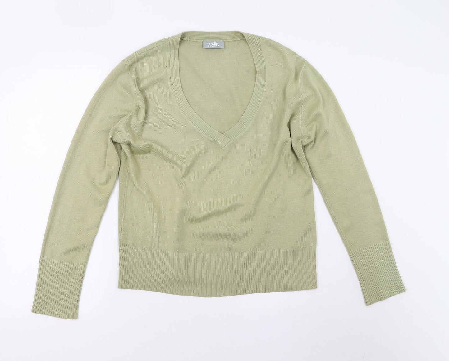 Wallis Womens Green  Knit Pullover Jumper Size 14