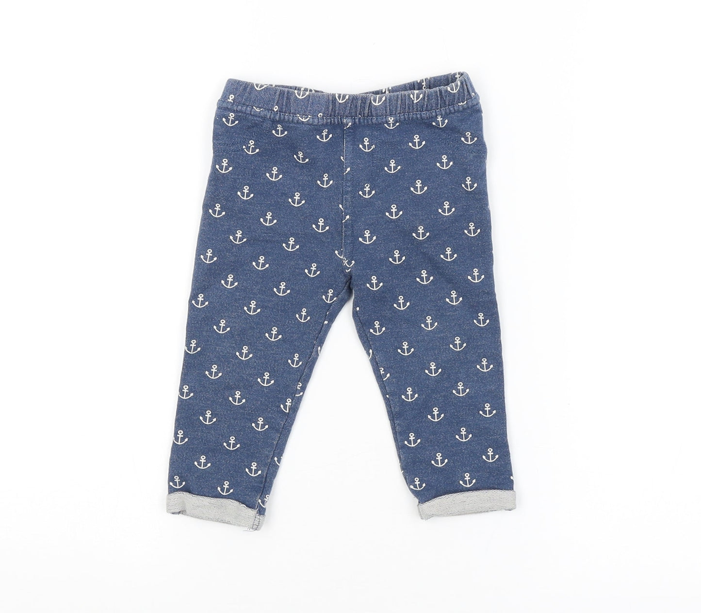 F&F Baby Blue Geometric  Jogger Trousers Size 12-18 Months