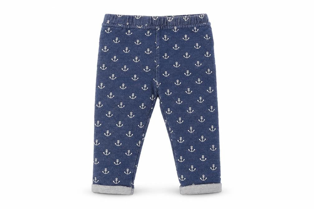 Front view of F&F Baby Blue Geometric Jogger Trousers, size 12-18, Months
