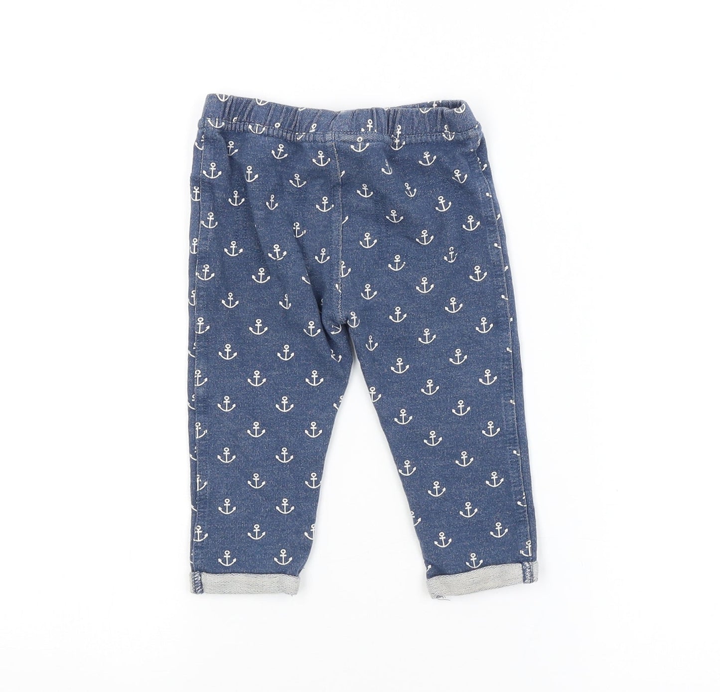 F&F Baby Blue Geometric  Jogger Trousers Size 12-18 Months