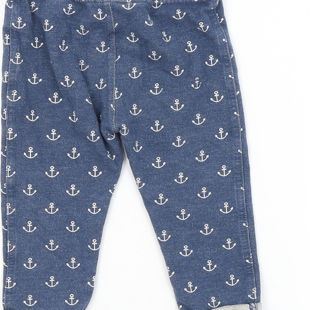 F&F Baby Blue Geometric  Jogger Trousers Size 12-18 Months