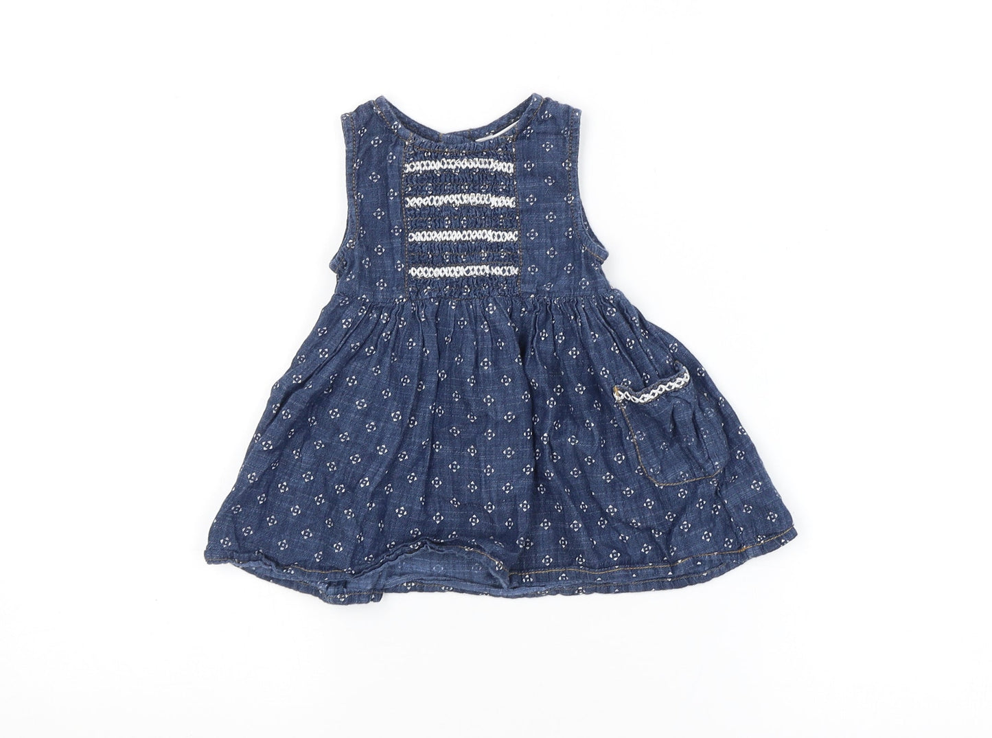 M&CO., Girls Blue Argyle/Diamond  A-Line  Size 3-6 Months