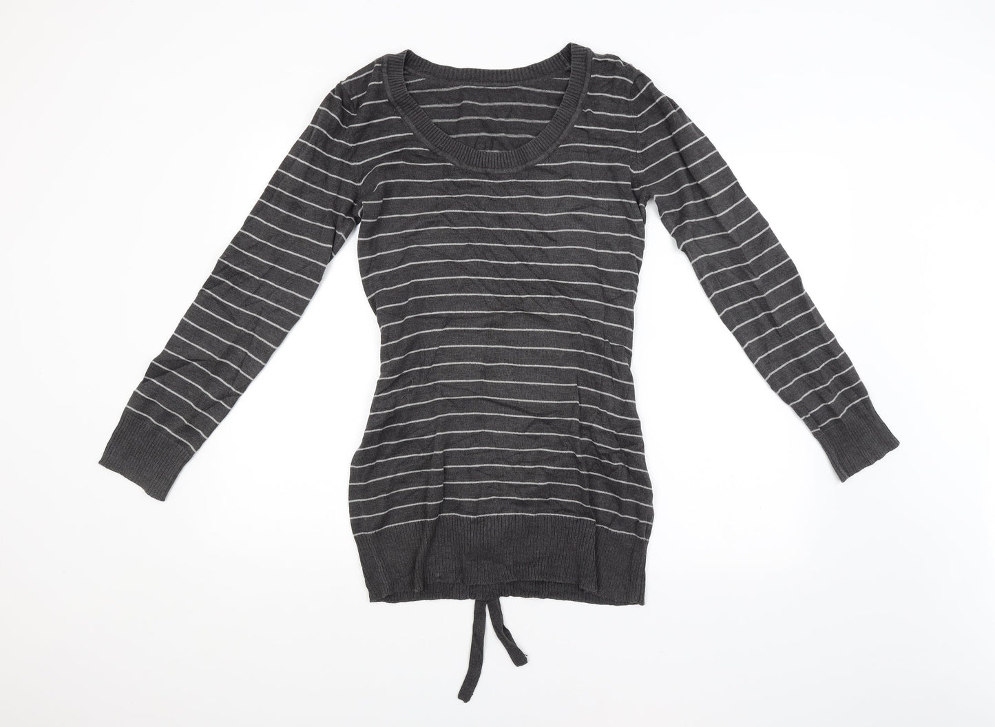 Preworn Womens Grey Striped  Pullover Jumper
