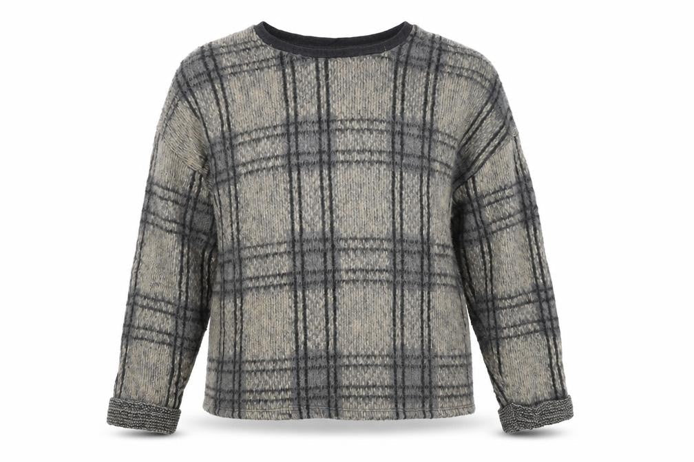 Topshop Womens Beige Check  Pullover Jumper Size 14