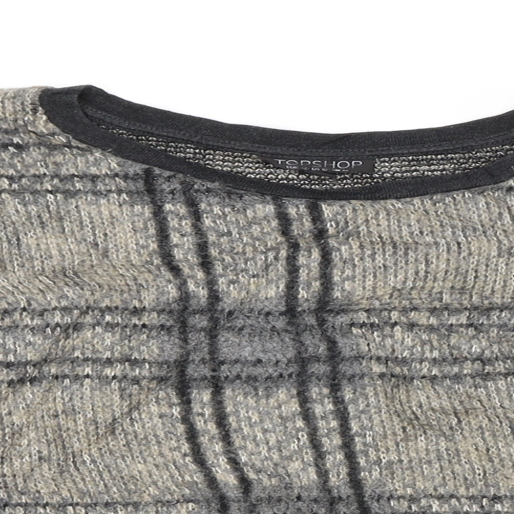 Topshop Womens Beige Check  Pullover Jumper Size 14
