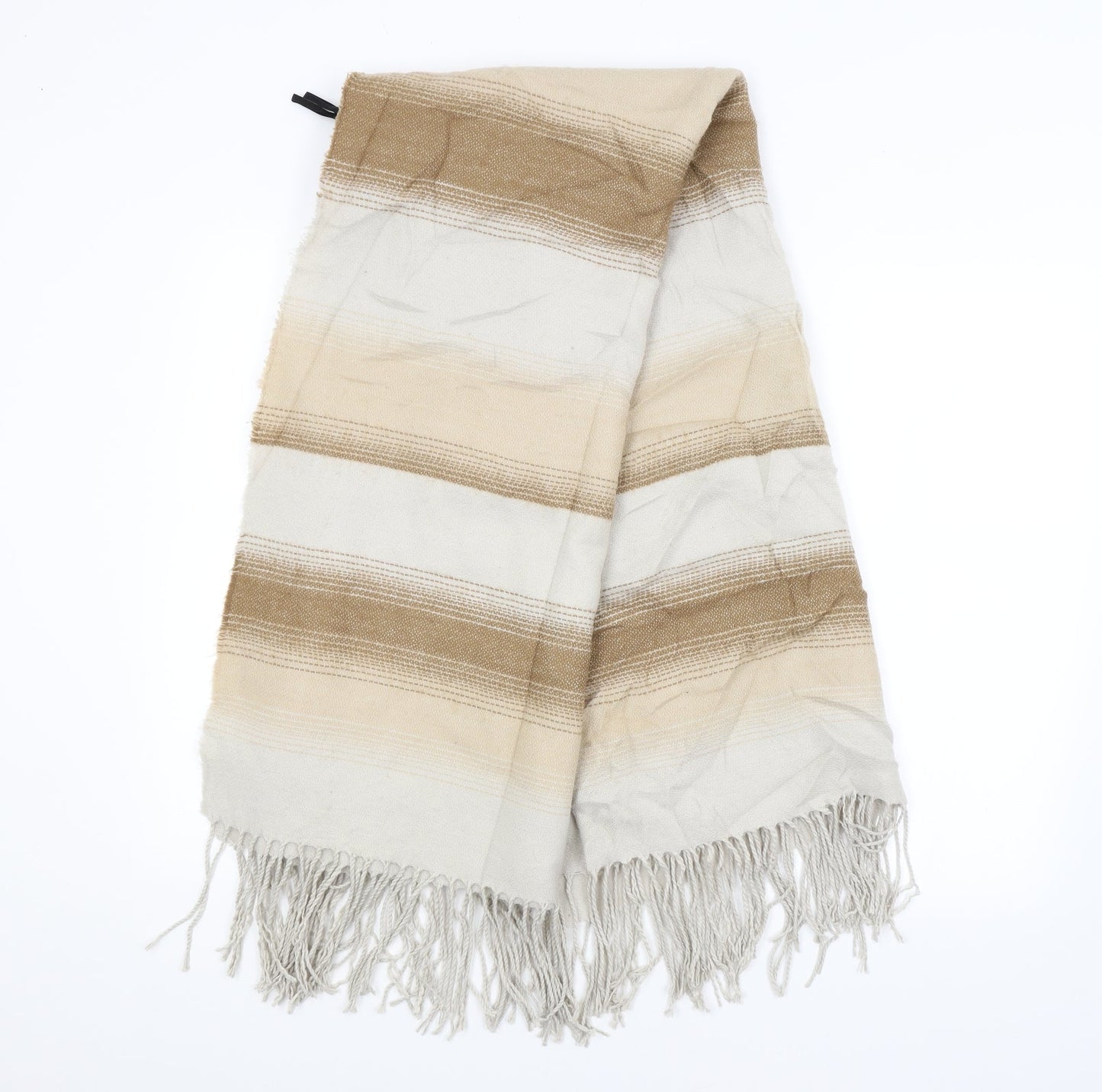 Preworn Unisex Beige Striped   Shawl/Wrap