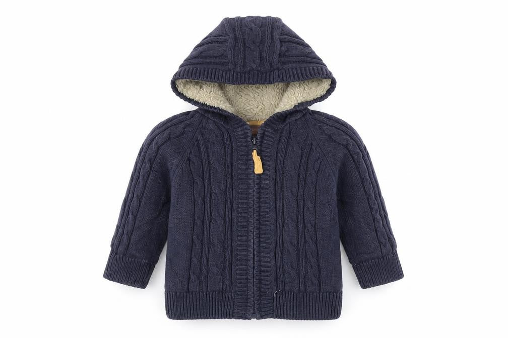 Front view of Marks & Spencer Baby Blue Argyle/Diamond Basic Coat Coat, size 0-3, Months
