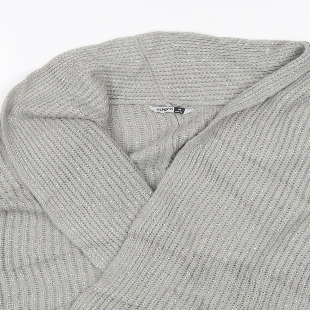 Pep&Co Womens Grey   Wrap Jumper Size 14