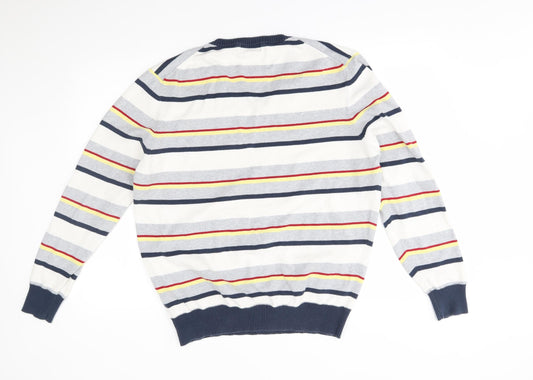 urban spirit Mens Grey Striped  Pullover Jumper Size L