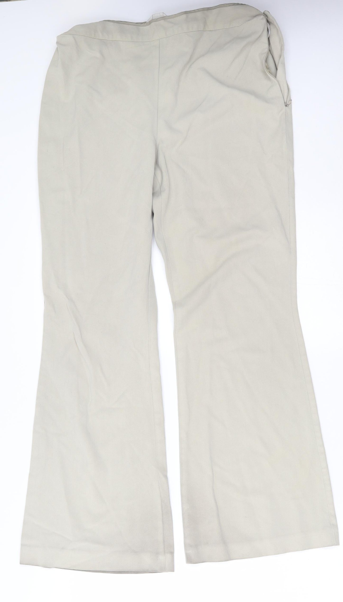 M&S Womens Beige   Bloomer Trousers Size 14 L30 in -