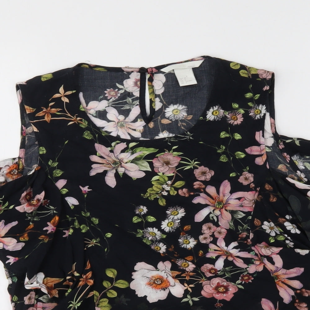 H&M Womens Black   Basic Blouse Size 10