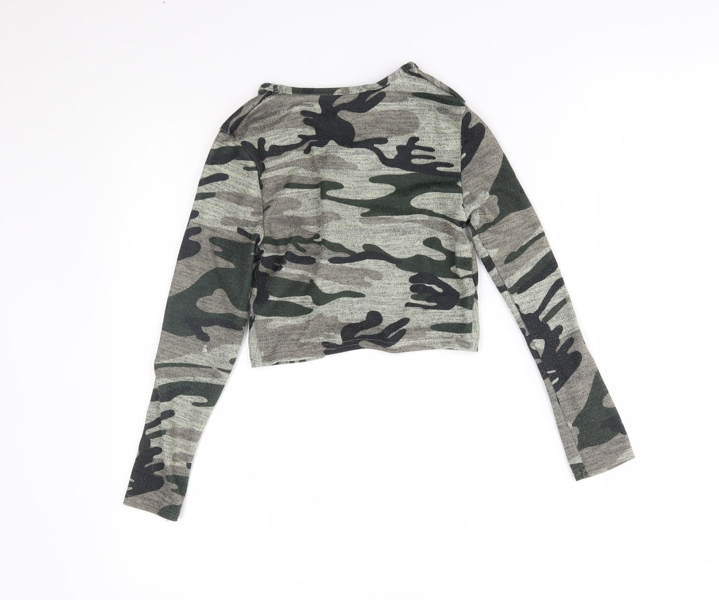 New Look Girls Green Camouflage  Basic T-Shirt Size 9 Years