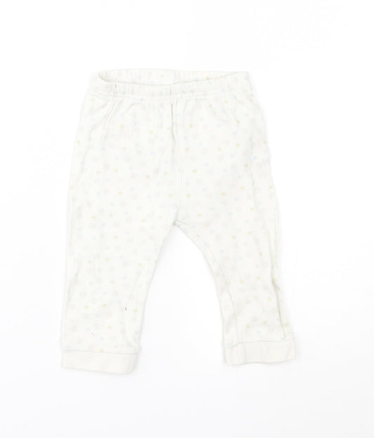 Disney Baby White Spotted   Pyjama Pants Size 6-9 Months