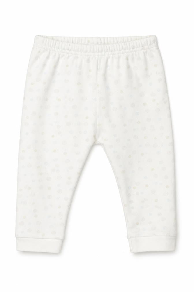 Front view of Disney Baby White Spotted Pyjama Pants, size 6-9, Months