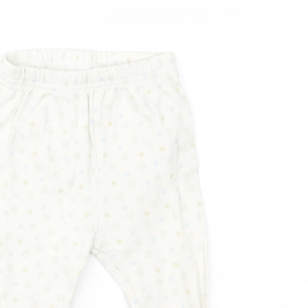 Disney Baby White Spotted   Pyjama Pants Size 6-9 Months