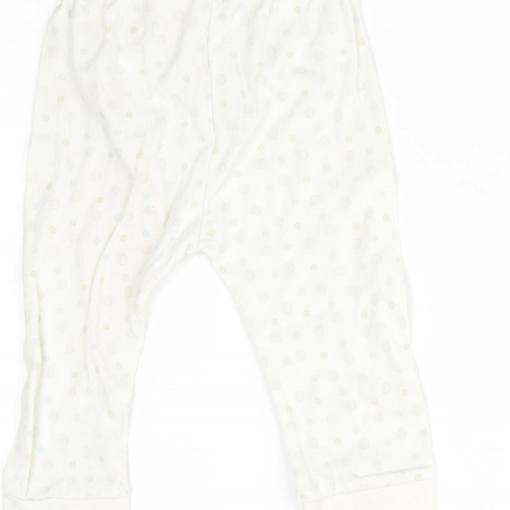Disney Baby White Spotted   Pyjama Pants Size 6-9 Months