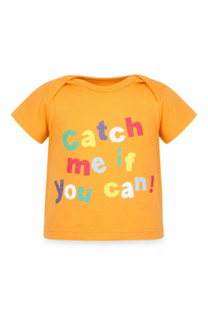 Nutmeg Baby Orange   Basic T-Shirt Size 0-3 Months  - catch me if you can