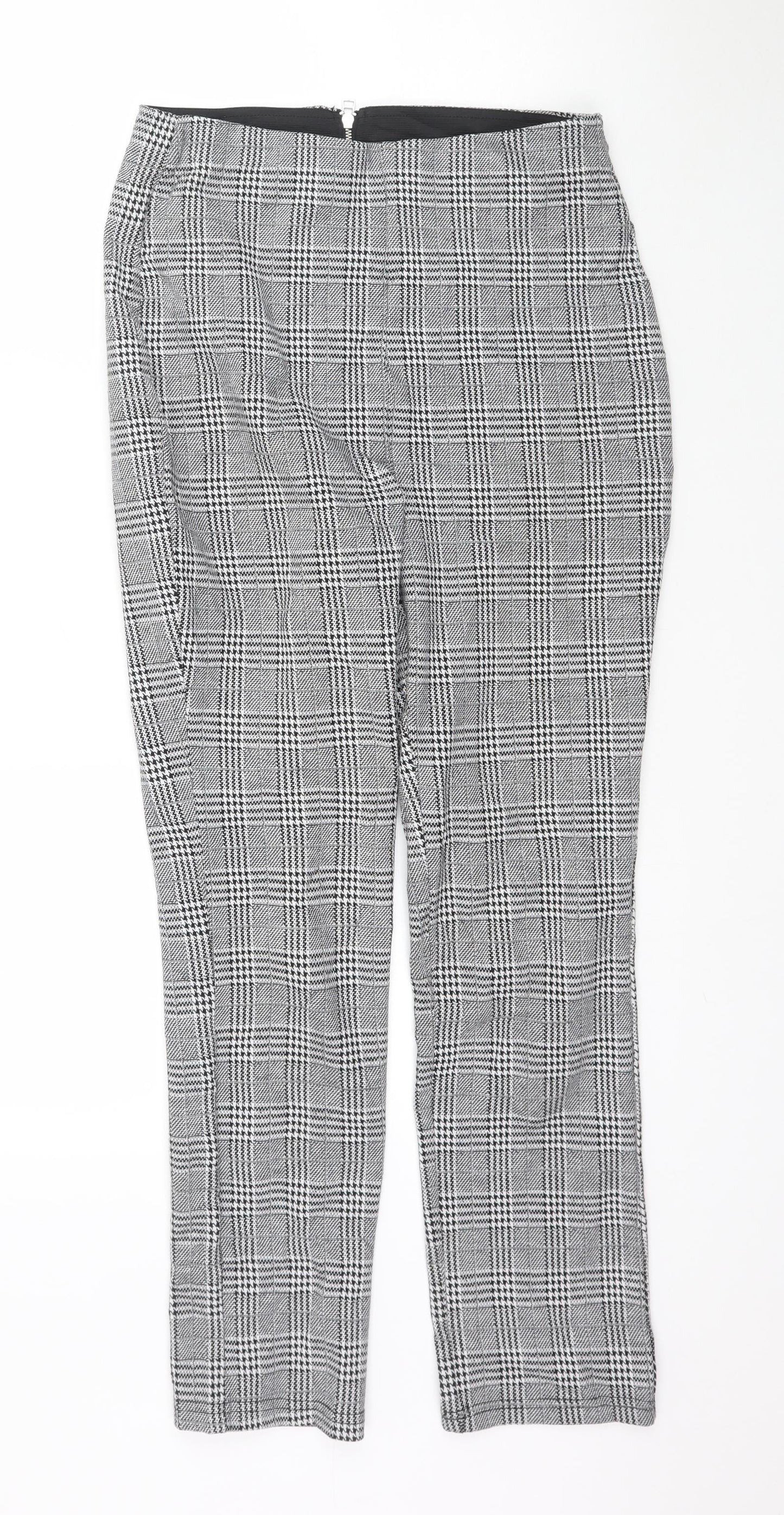 H&M Womens Grey Plaid  Trousers  Size S L29 in - Gingham