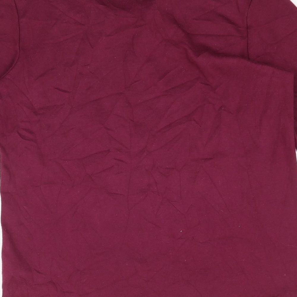 Bm Casual Womens Purple   Basic T-Shirt Size XS  - Maroon/Burgundy
