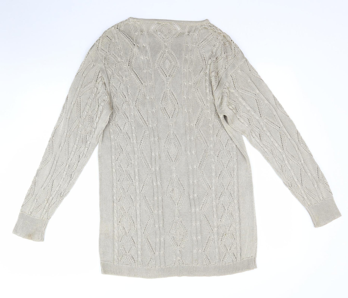 Oui Womens Beige  Knit Pullover Jumper Size S