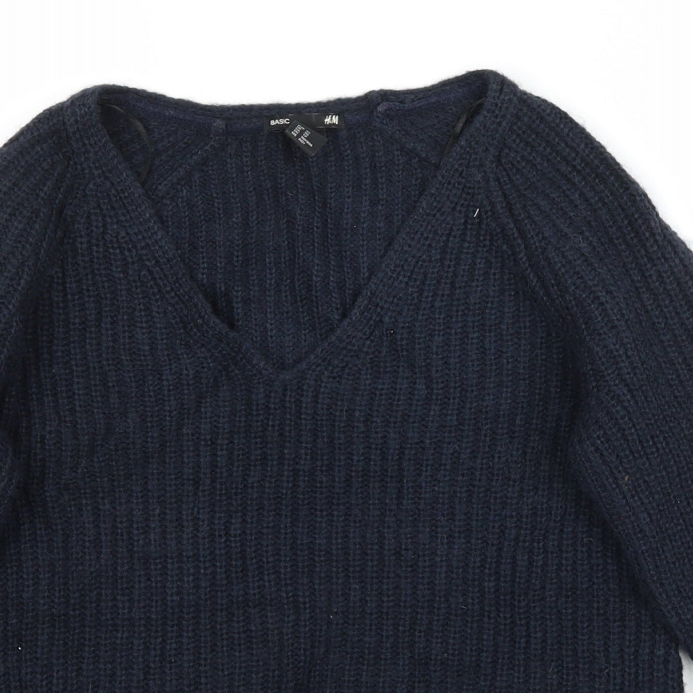 H&M Womens Blue  Knit Pullover Jumper Size XS