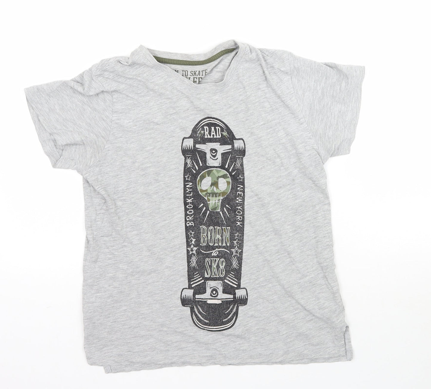 Matalan Boys Grey   Basic T-Shirt Size 11 Years