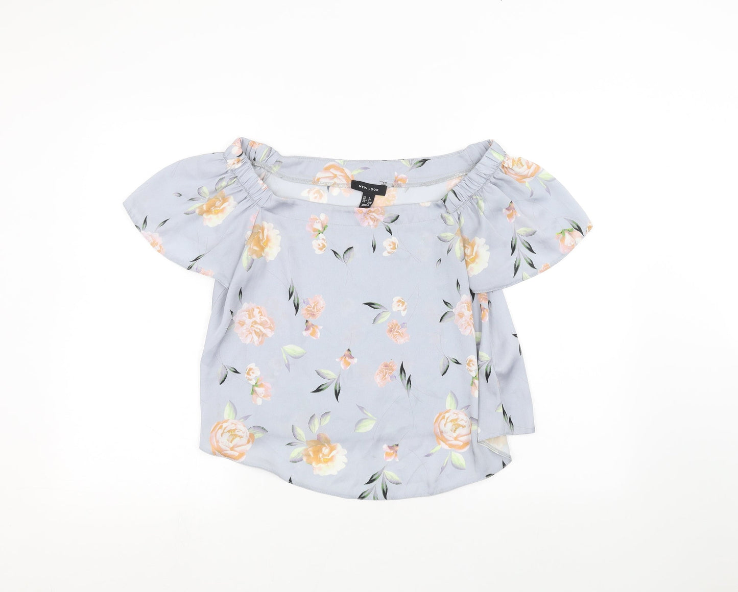 New Look Womens Blue Floral  Basic Blouse Size 8