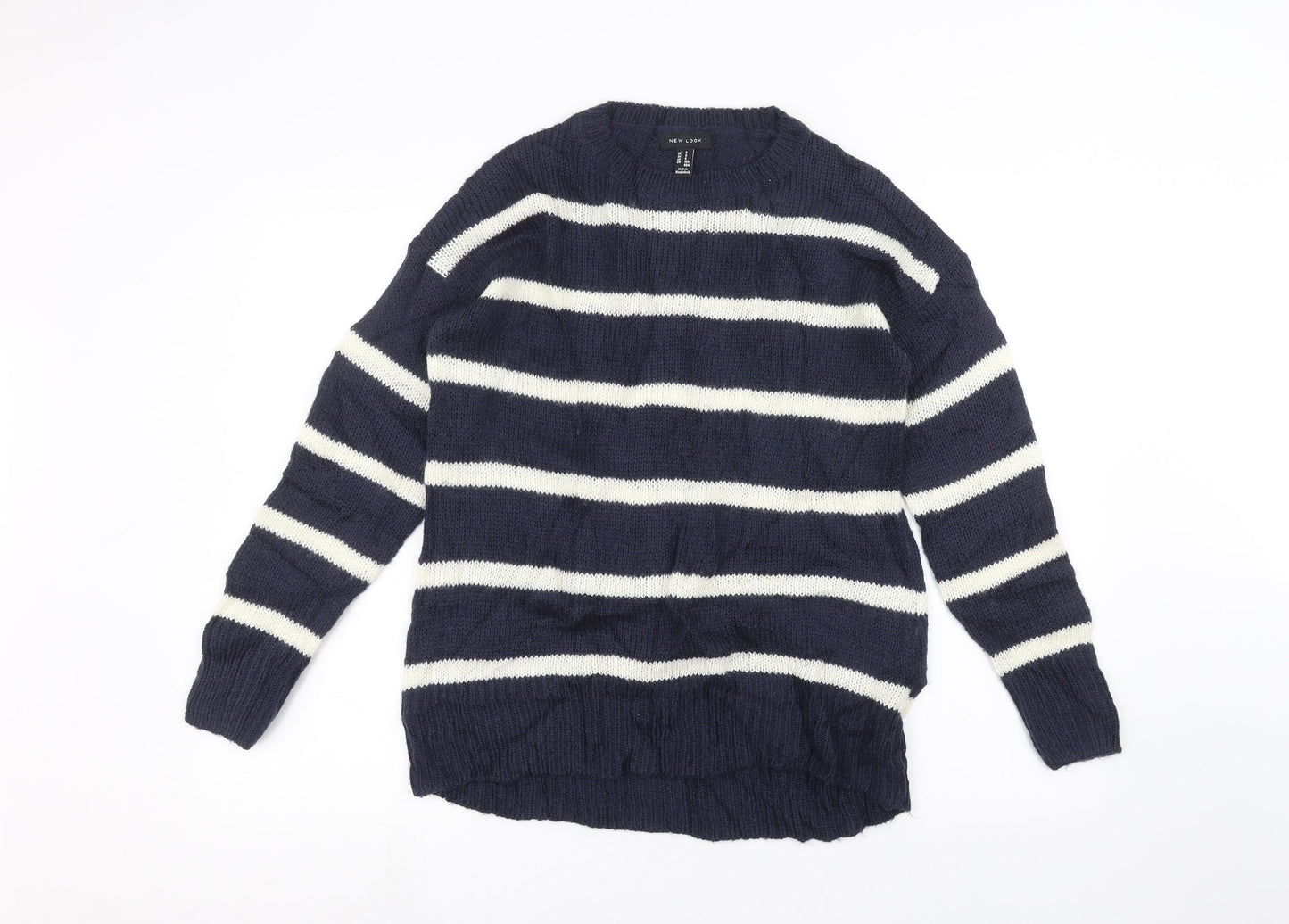 New Look Womens Blue Striped  Pullover Jumper Size S