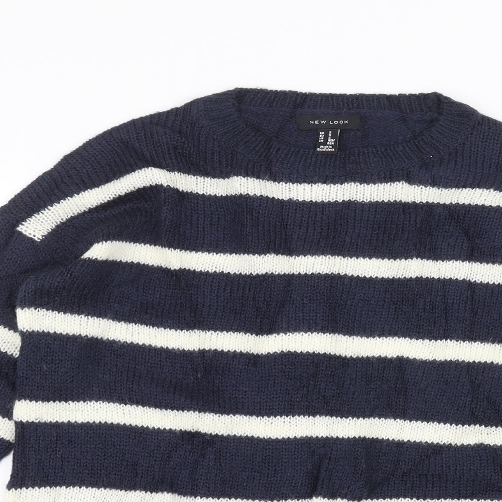 New Look Womens Blue Striped  Pullover Jumper Size S