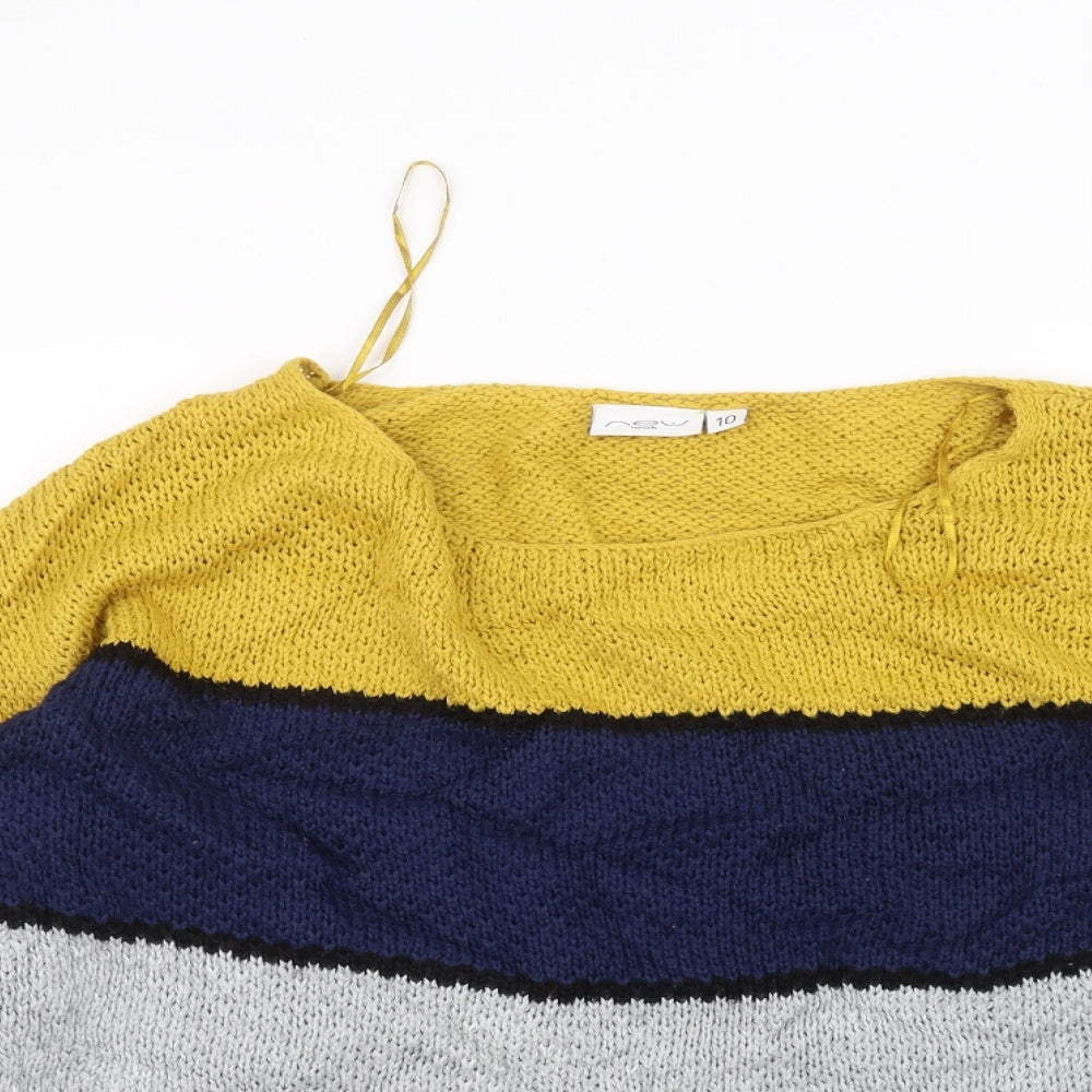 New Look Womens Multicoloured Striped  Pullover Jumper Size 10