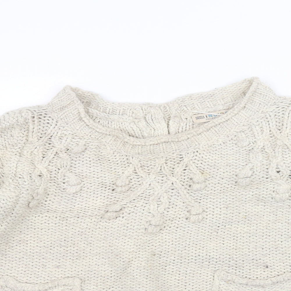 Marks and Spencer Womens White   Pullover Jumper Size 12