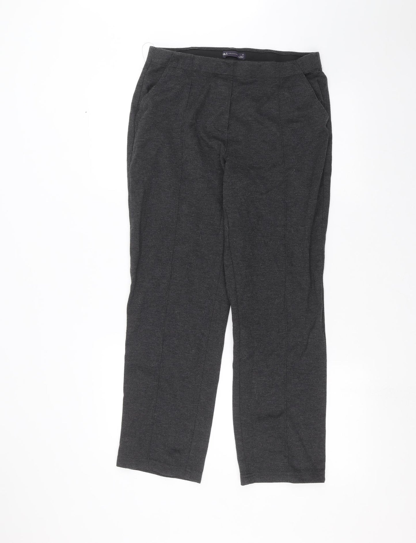 Marks and Spencer Womens Grey   Trousers  Size 14 L24 in
