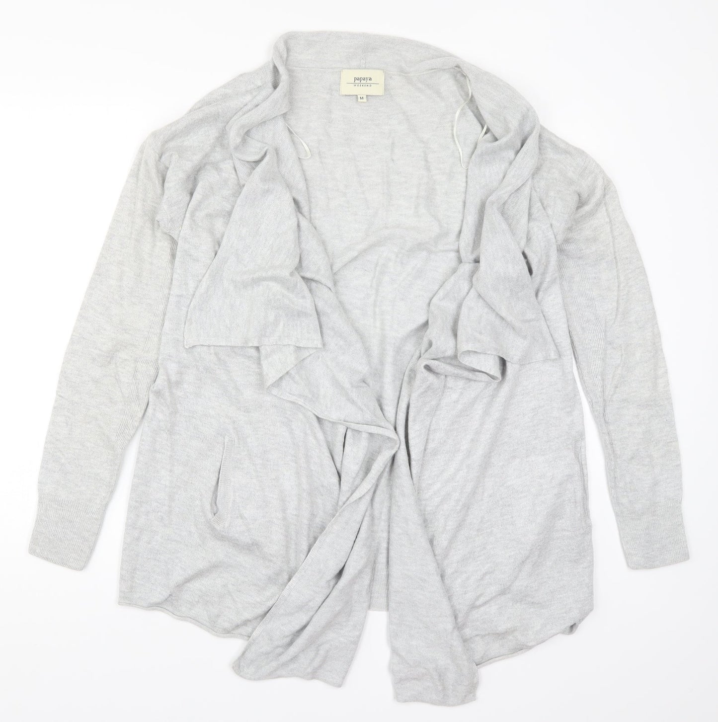 Papaya Womens Grey  Knit Cardigan Jumper Size M
