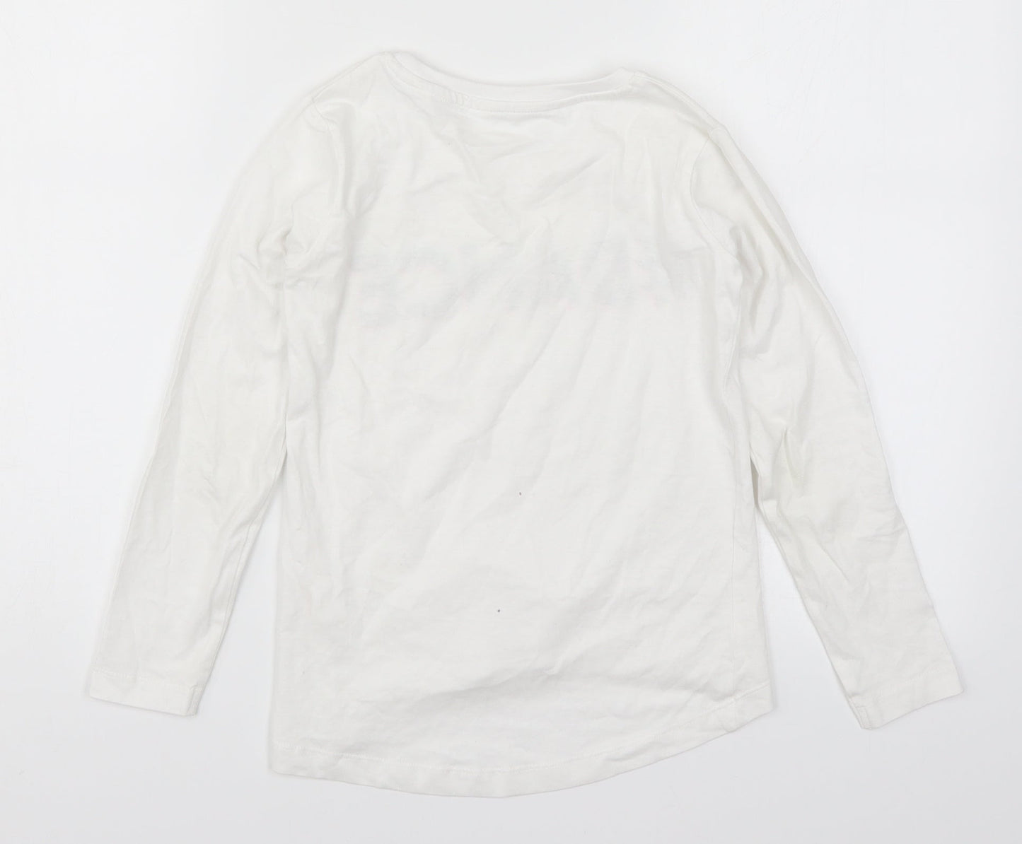 Preworn Girls White   Basic T-Shirt Size 8 Years  - Dance
