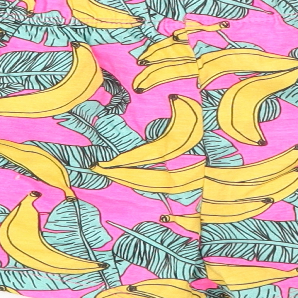 Primark Womens Pink   Hot Pants Shorts Size 10 - Banana Print Pyjamas
