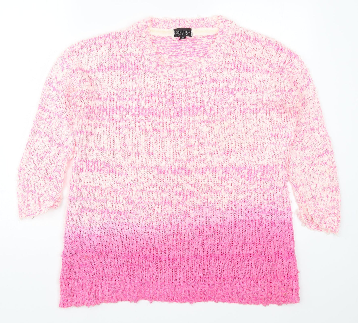 Topshop Womens Pink  Knit Pullover Jumper Size 6  - Ombre