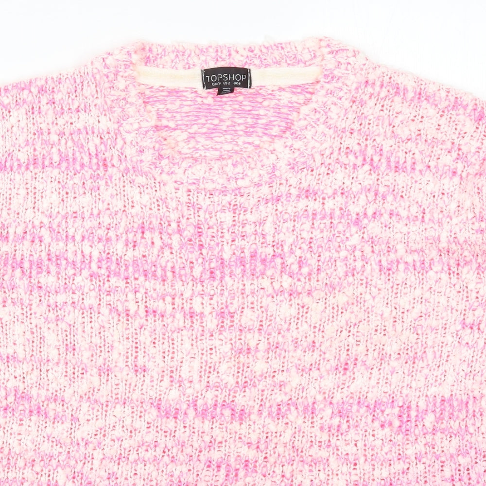 Topshop Womens Pink  Knit Pullover Jumper Size 6  - Ombre
