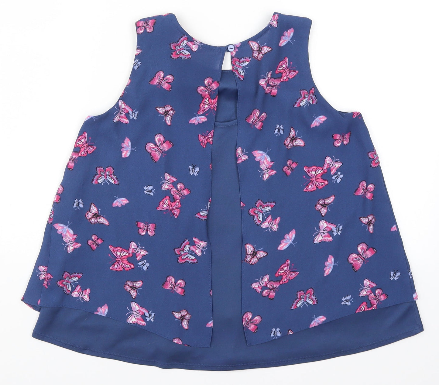 Young Dimension Girls Blue   Basic Tank Size 11-12 Years  - Butterflies