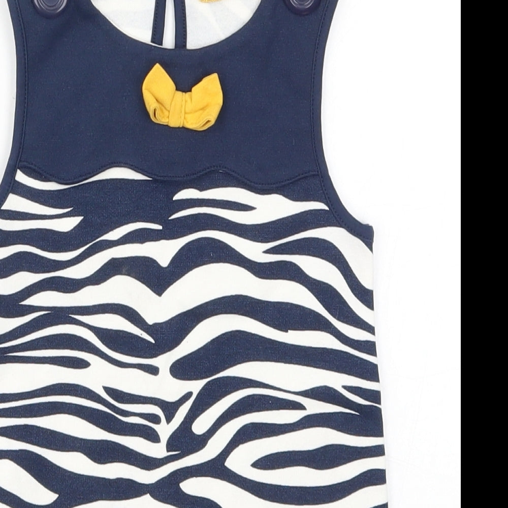 Matalan Girls Blue Animal Print  Basic Tank Size 3 Years