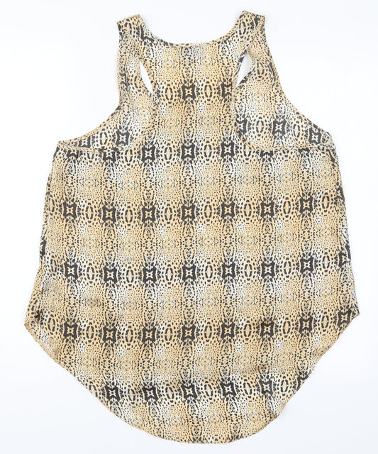 Topshop Womens Beige Animal Print  Basic Tank Size 14